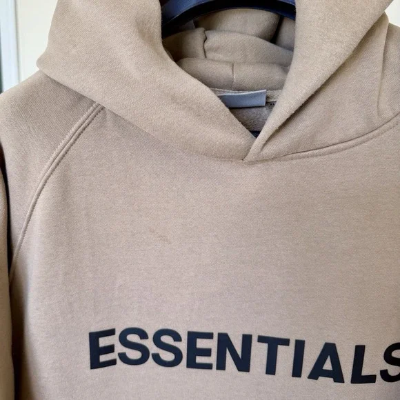 Fear of God Essentials Hoodie Beige Men's XL Premium Fleece Pullover